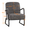 MCombo Retro Relaxsessel – Ohne Hocker – Ergonomisch &amp; Stylisch – Dunkelgrau