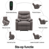 MCombo 7286 Elektrische Sta‑Op Relaxfauteuil – Grijs Stof of Bruin Microvezel