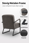 MCombo Retro Relaxsessel – Ohne Hocker – Ergonomisch &amp; Stylisch – Dunkelgrau