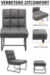 Relaxstoel met Hocker - Model 0016 - Microvezel Donkergrijs - Ergonomisch & Luxe Loungestoel