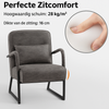 MCombo Retro Relaxsessel – Ohne Hocker – Ergonomisch &amp; Stylisch – Dunkelgrau