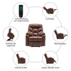 MCombo 7286 Elektrische Sta‑Op Relaxfauteuil – Grijs Stof of Bruin Microvezel