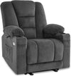 MCombo TV-fauteuil elektrisch verstelbaar 7008, relaxfauteuil met relaxfunctie, TV-fauteuil met massage- & warmtefunctie, USB & bekerhouder, woonkamer