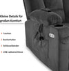 MCombo TV-fauteuil elektrisch verstelbaar 7008, relaxfauteuil met relaxfunctie, TV-fauteuil met massage- & warmtefunctie, USB & bekerhouder, woonkamer