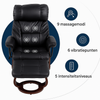 MCombo 9068 Elektrischer Massagesessel mit Hocker - Kunstleder - 360° drehbar - verstellbare Liegefunktion