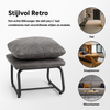 MCombo Vintage Hocker – Donkergrijs – Microvezel Voetenbank Los