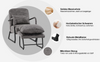 MCombo Retro Relaxsessel – Ohne Hocker – Ergonomisch &amp; Stylisch – Dunkelgrau