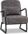 MCombo Retro Relaxsessel – Ohne Hocker – Ergonomisch &amp; Stylisch – Dunkelgrau